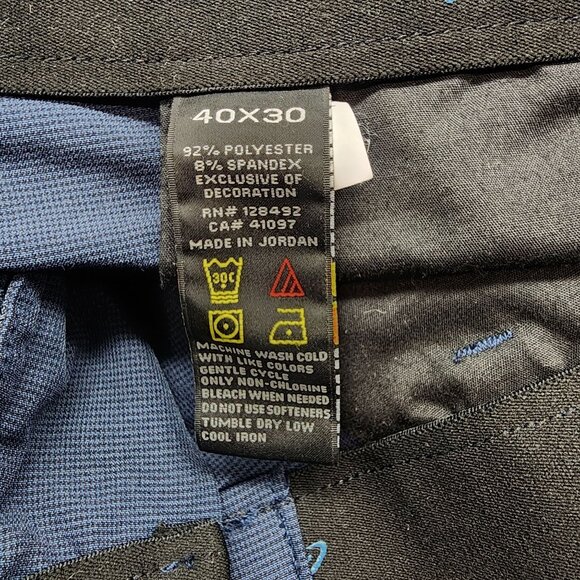 Mens Blue Greg Norman Dress Pants Straight Chino Golf Flat Front Size 40X30 - Picture 8 of 12